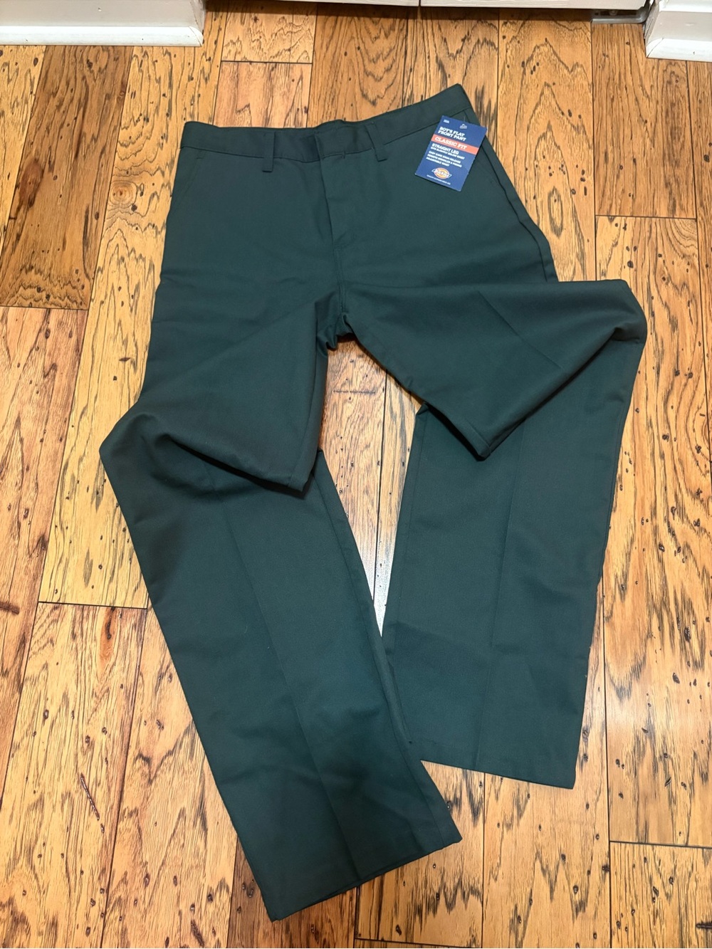 Dickies Boy’s Forest Green Dress Pants - Flat Front